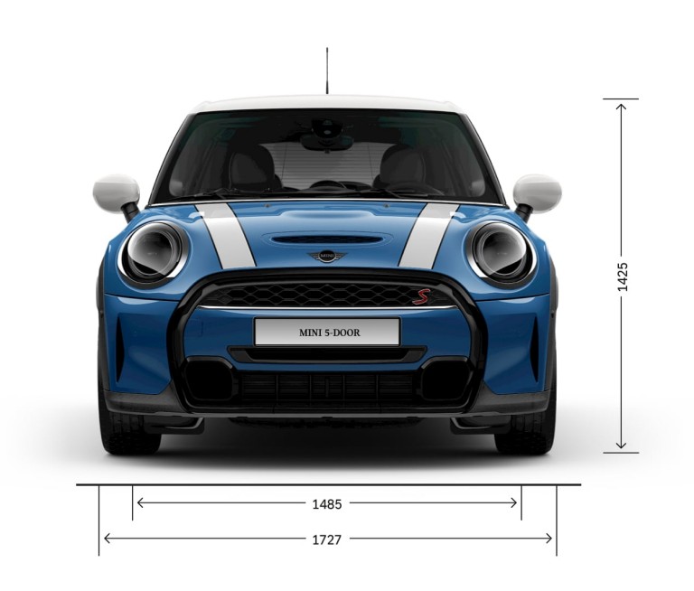 MINI Hatch 5 portes – vue avant – dimensions